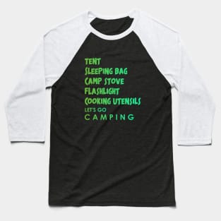 Camping equipment Baseball T-Shirt